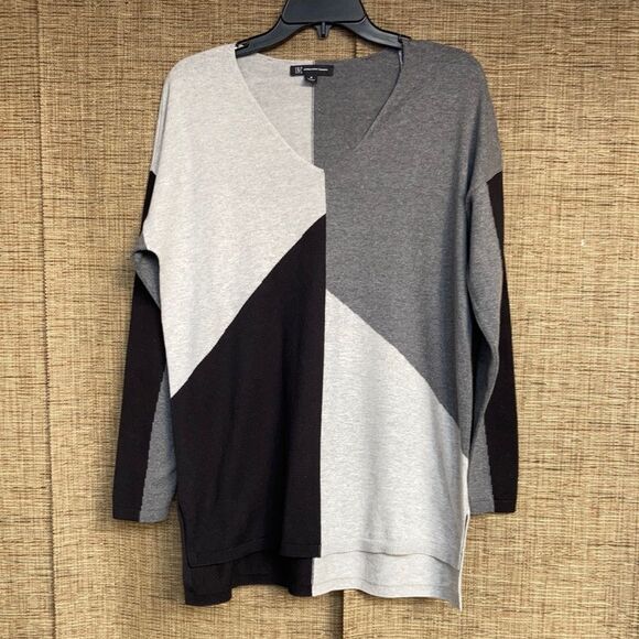 INC cotton blend tunic sweater geo print - Picture 1 of 6